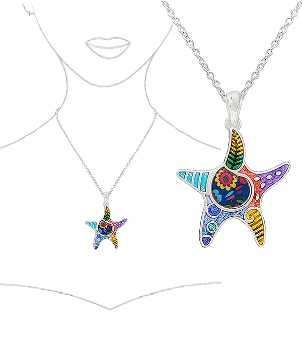 PAINT ART STARFISH NECKLACE