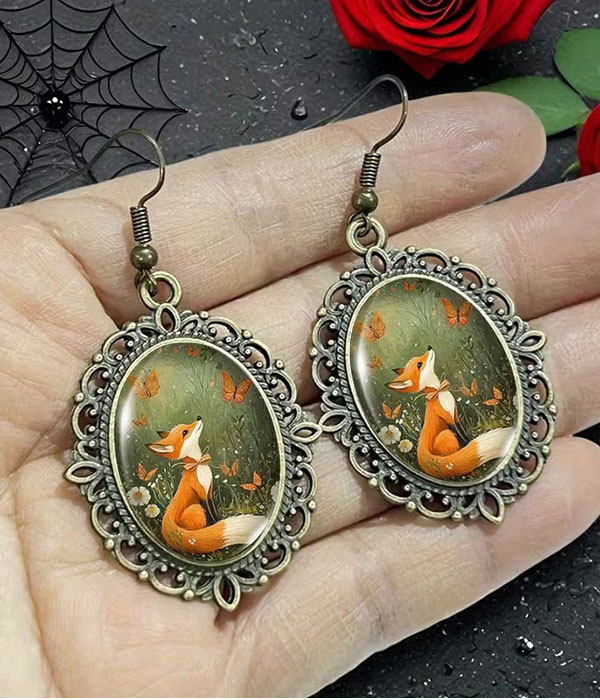 Vintage fox earring