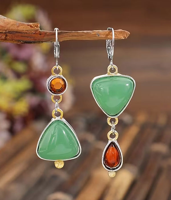 Geometric resin earring