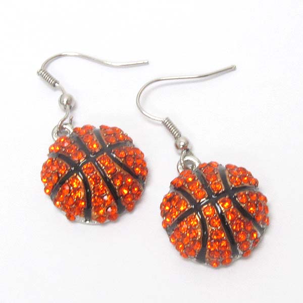 Crystal stud basketball earring