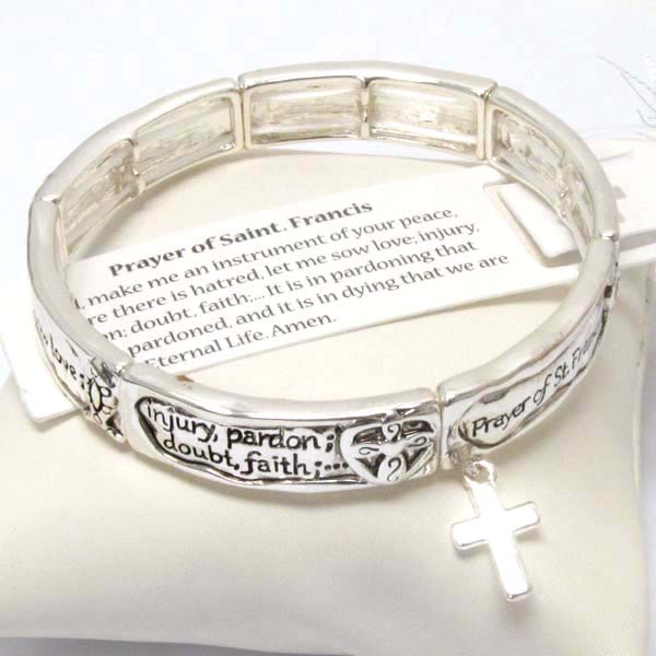 Religious inspiration message double stretch bracelet  - prayer of st.francis