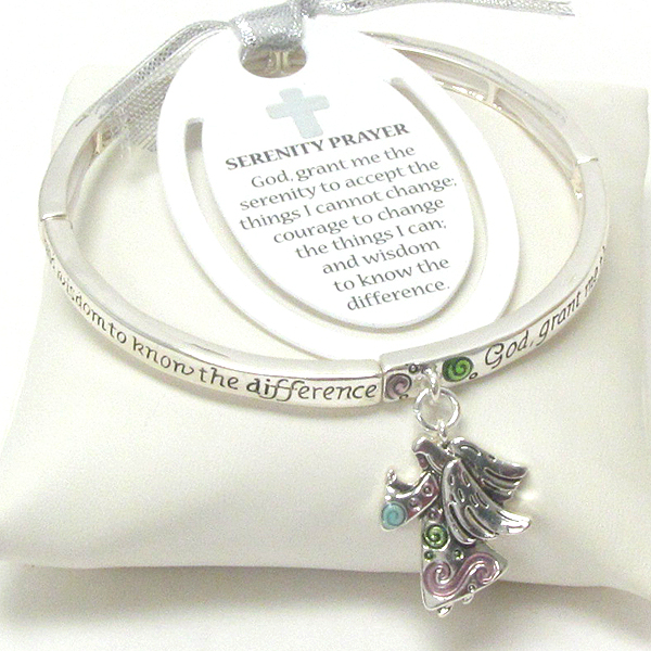 Religious message stretch bracelet - serenity prayer - bookmark included