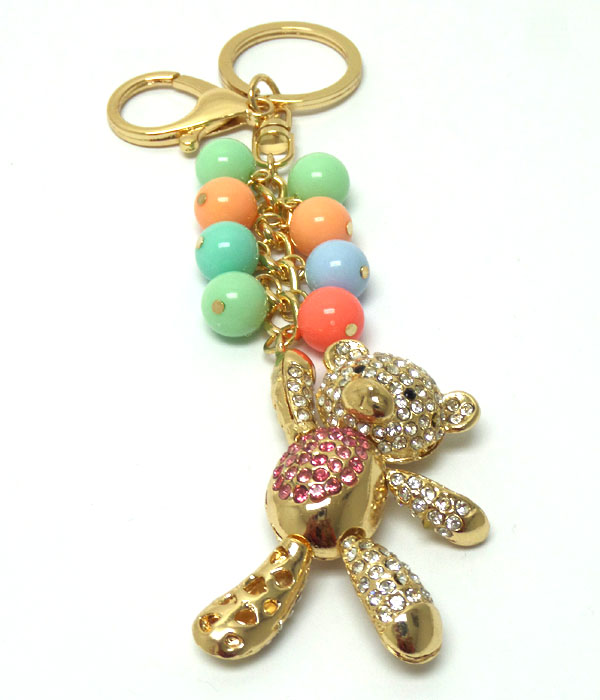 Crystal bear key chain