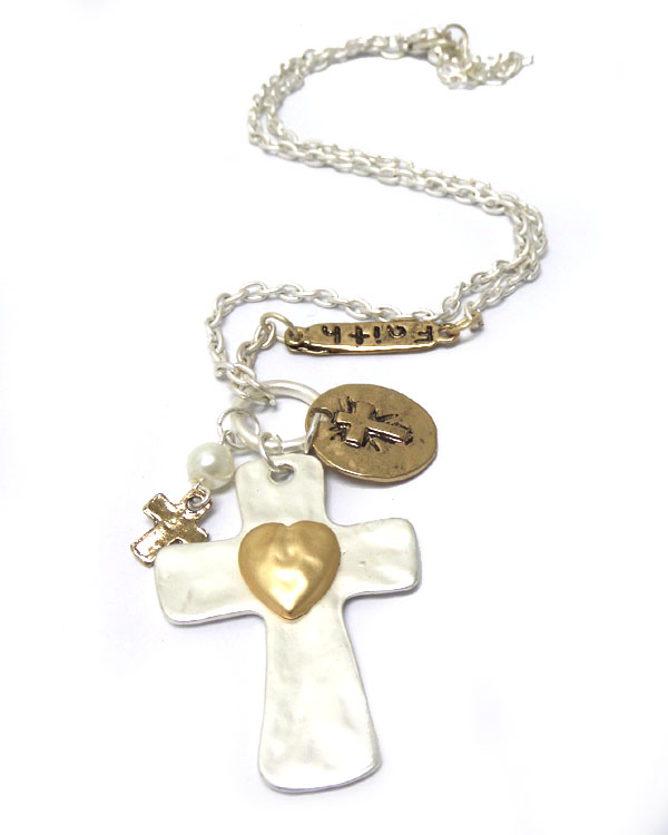 Cross with faith word necklace 