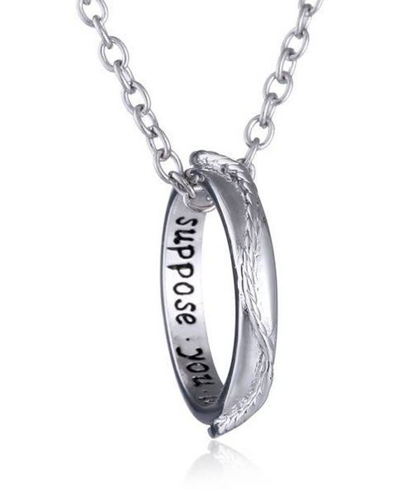Suppose you love me messaged inside ring necklace