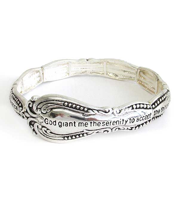 Religious inspiration utensil spoon stretch bracelet