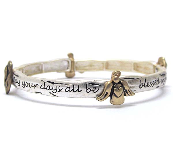 Christian theme message stretch bracelet and paper bookmark