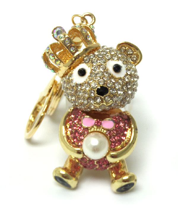 Crystal bear key chain