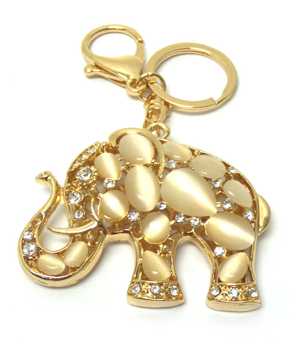 Crystal elephant key chain
