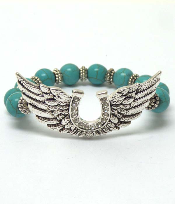 Turquoise stone with horseshoe bracelet 