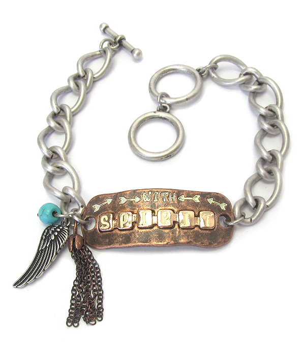 Inspiration message toggle bracelet - spirit