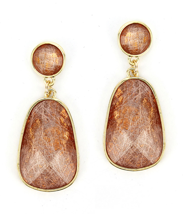 Facet stone drop earring