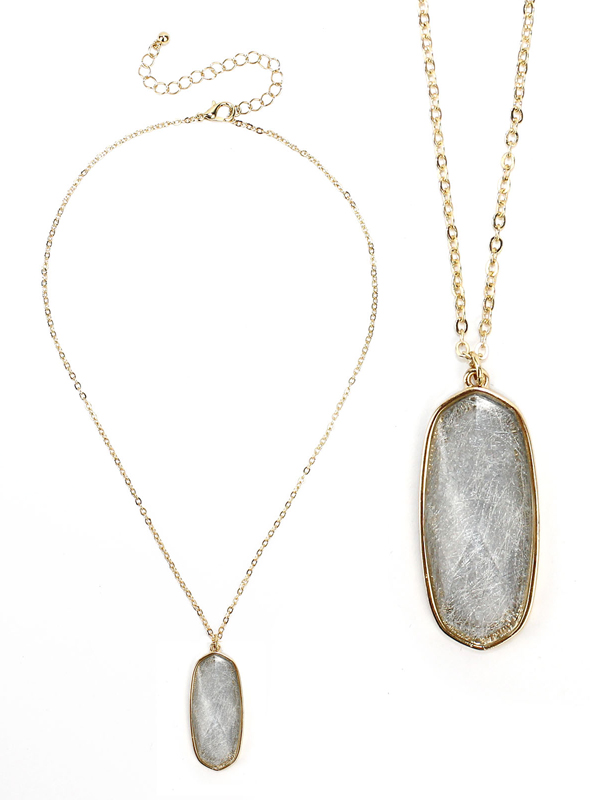 FACET STONE PENDANT NECKLACE