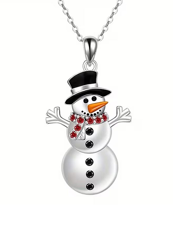 Christmas snowman necklace