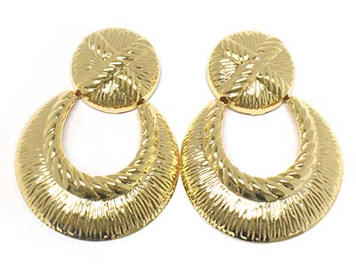 Round shape metal casting earring 