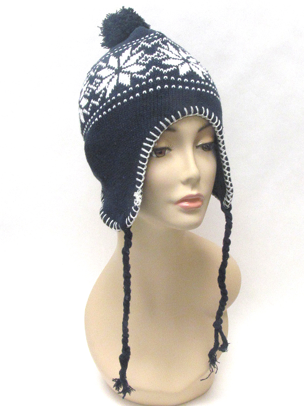 Snow embroider winter beanie