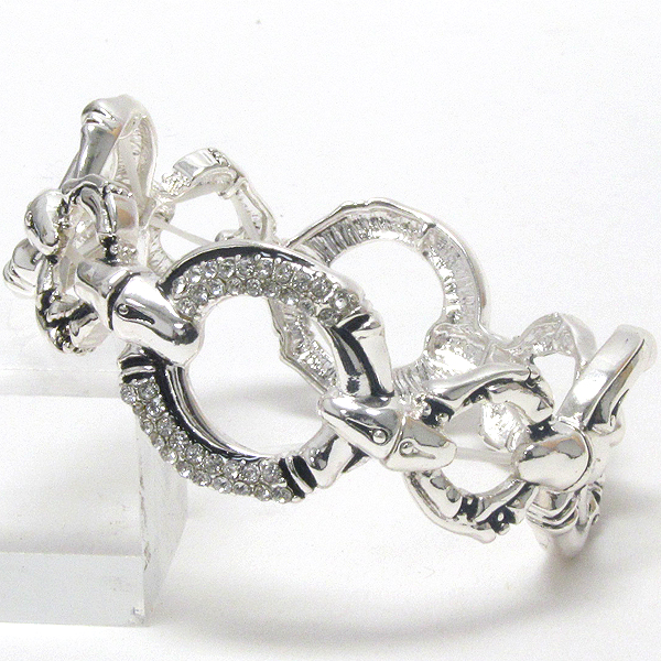 Crystal deco bamboo stretch bracelet