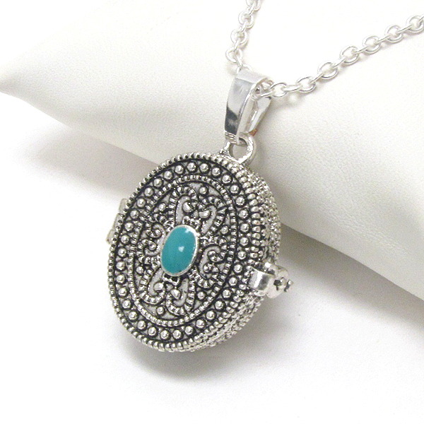 Inspirational prayer box pendant necklace