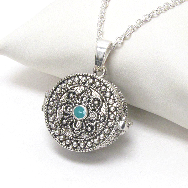 Inspirational prayer box pendant necklace