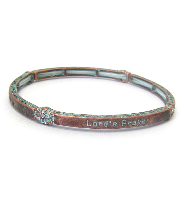 Religious inspiration stackable stretch bracelet - lords prayer