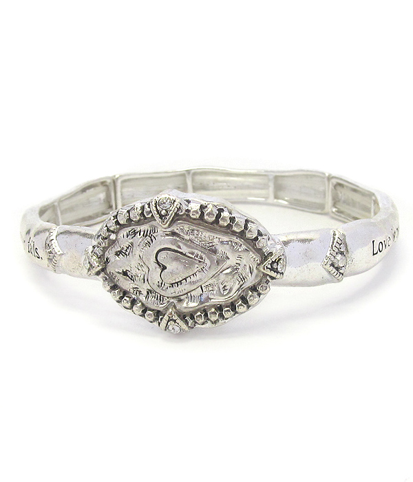 Religious inspiration message stretch bracelet - love