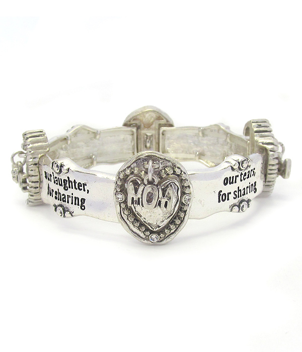 Inspiration message stretch bracelet - mom and daughter