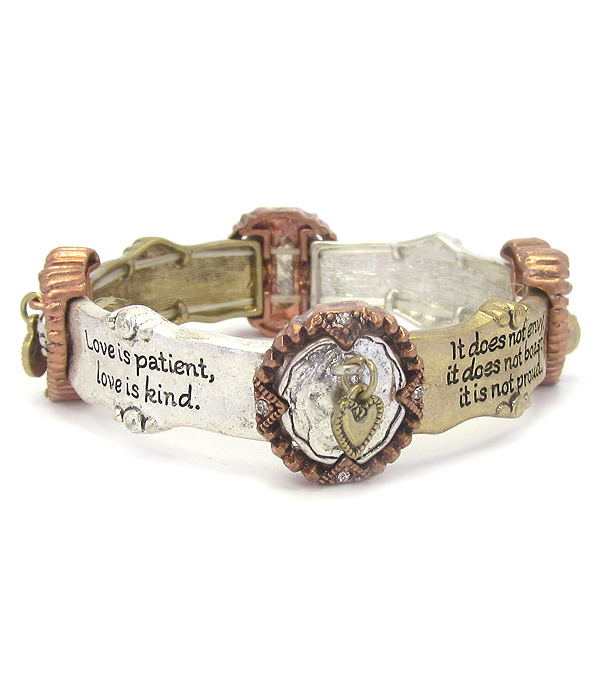 Religious inspiration message stretch bracelet - cor 1:13
