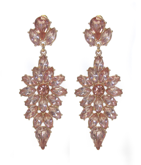 Crystal and facet glass mix drop party earring set