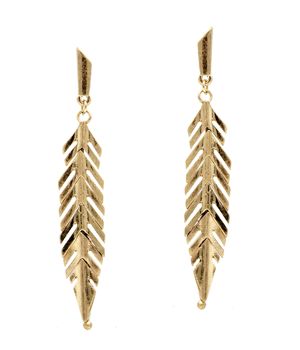 METAL LEAF EARRING