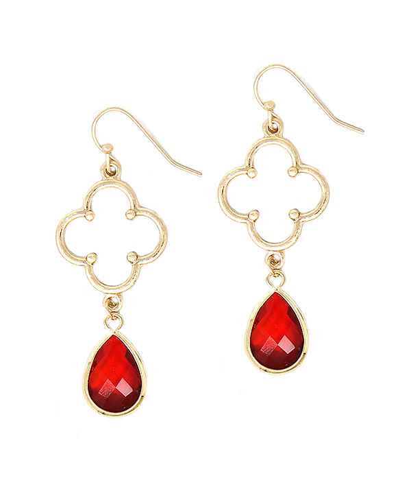 QUATTREFOIL AND TEARDROP EARRING