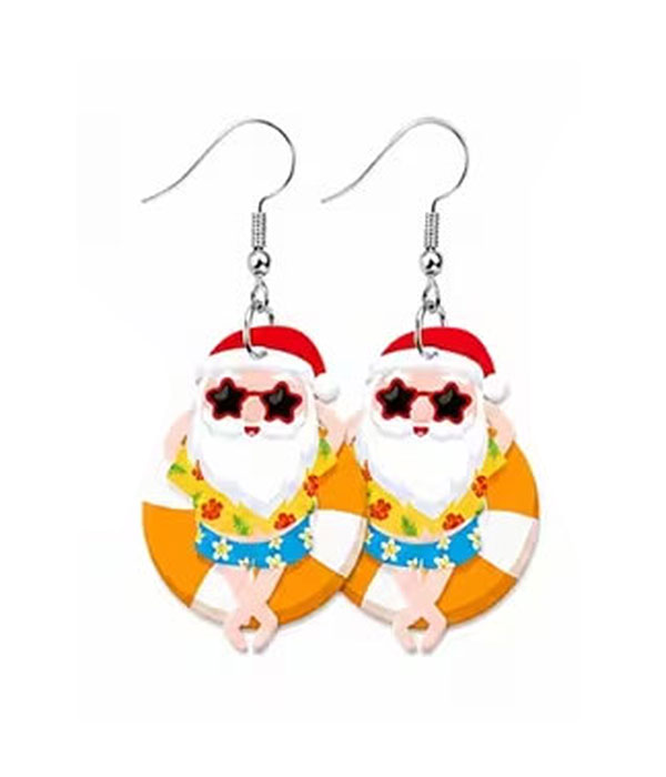 Christmas theme acrylic earring - santa 