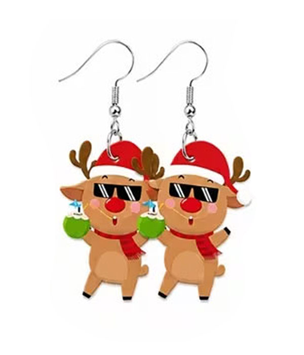 Christmas theme acrylic earring - rein deer
