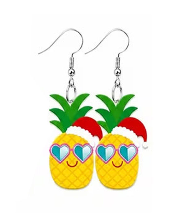 Christmas theme acrylic earring - pineapple
