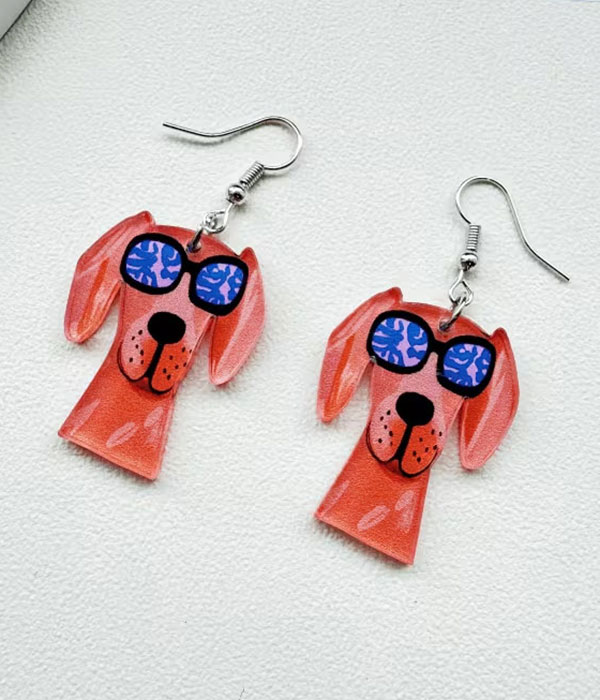 Dog theme acrylic earring - vizsla