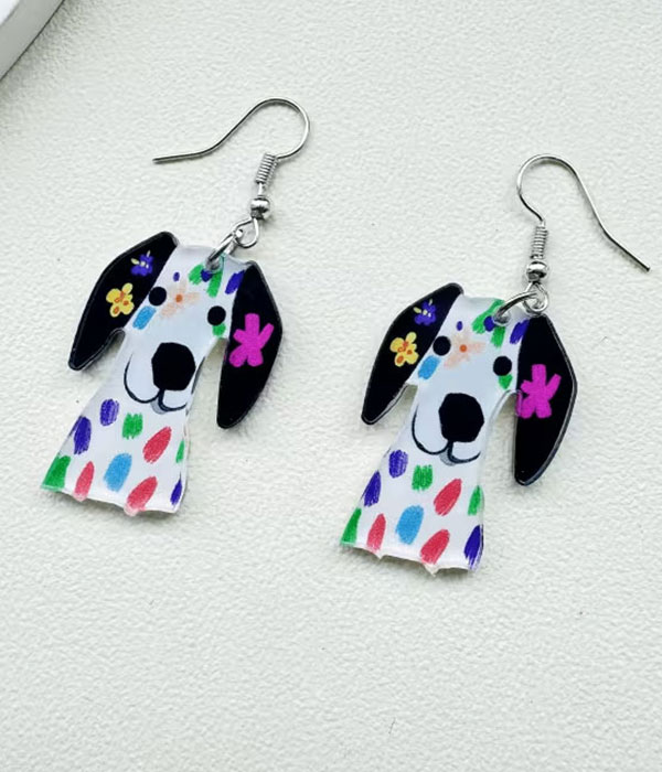 Dog theme acrylic earring - hound