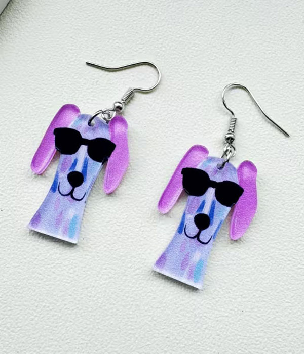 Dog theme acrylic earring - hound