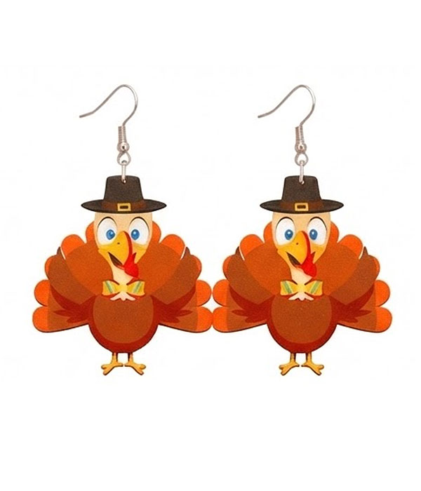 Thanksgiving theme acrylic earring - turkey
