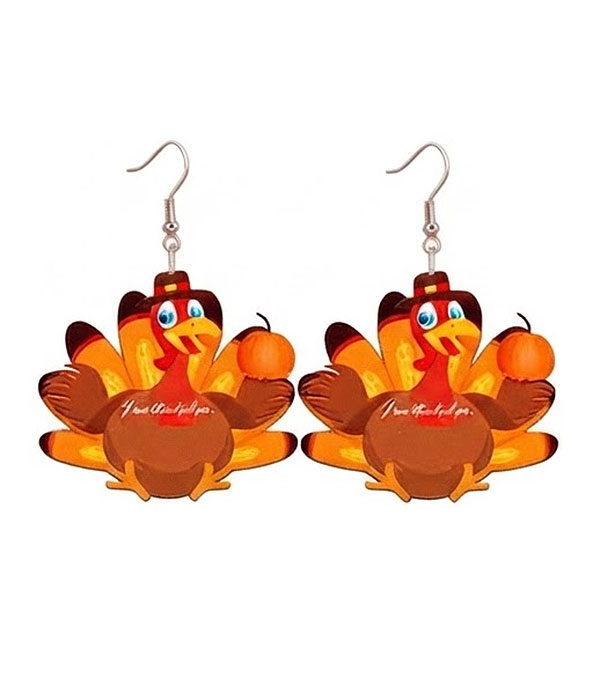 Thanksgiving theme acrylic earring - turkey