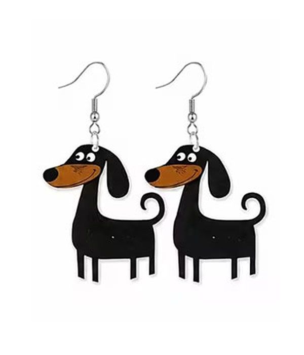 Dog theme acrylic earring - dachshund