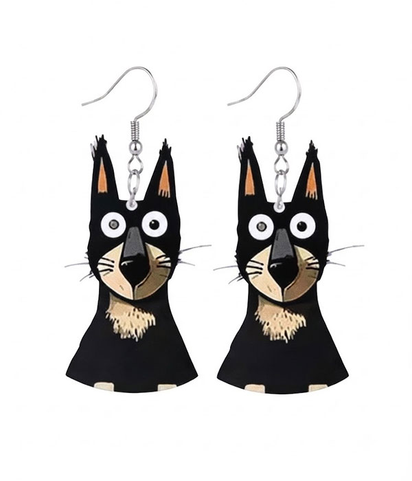 Dog theme acrylic earring - doberman