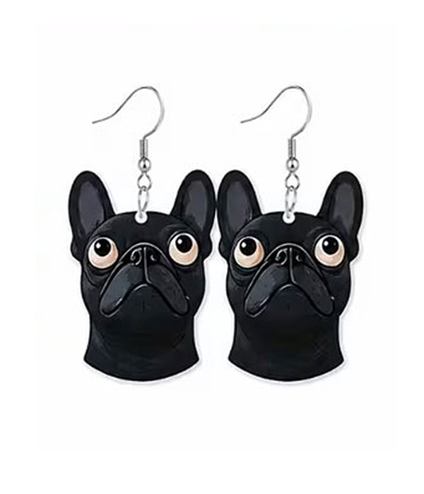 Dog theme acrylic earring - french bulldog