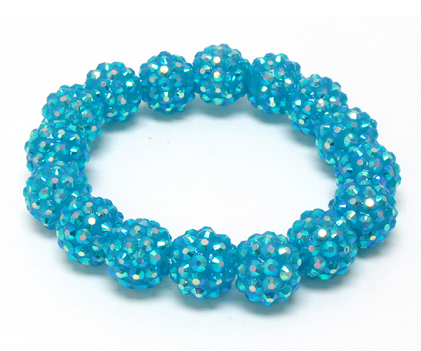 Crystal multi fireball link stretch bracelet