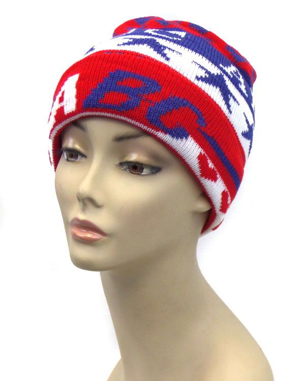 Hearts and letter print beanie 