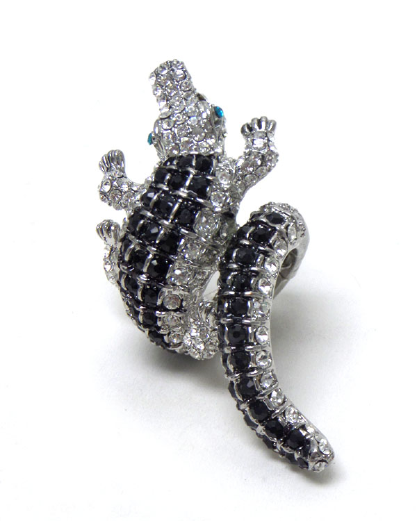 Crockadile with crystals ring 