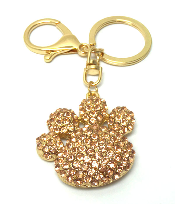 Crystal paw key chain