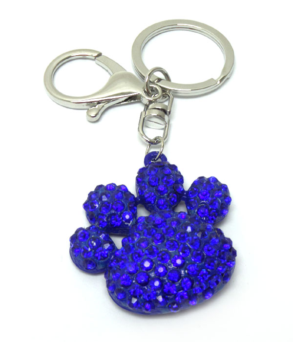 Crystal paw key chain