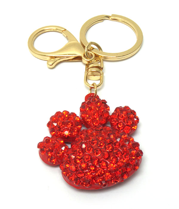 Crystal paw key chain