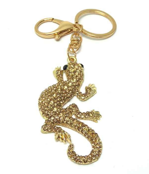 Crystal lizard key chain