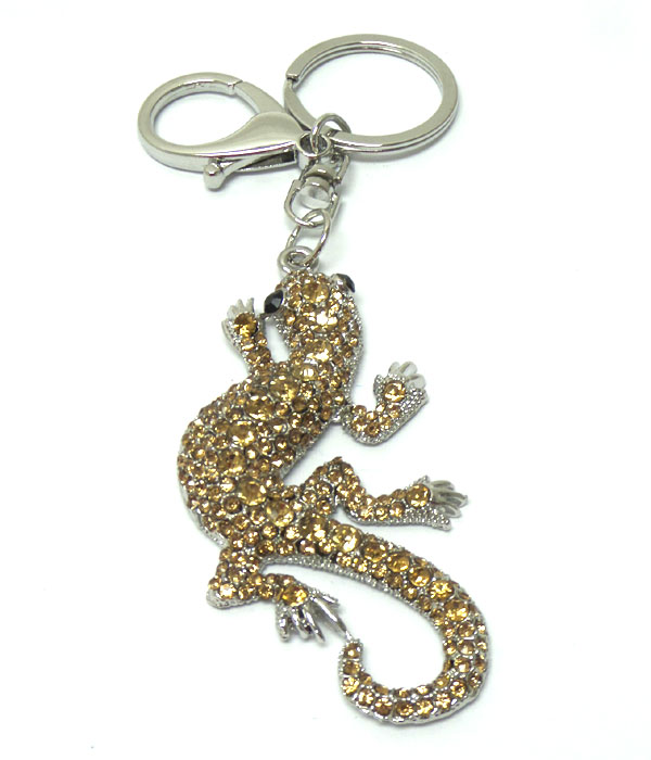 Crystal lizard key chain