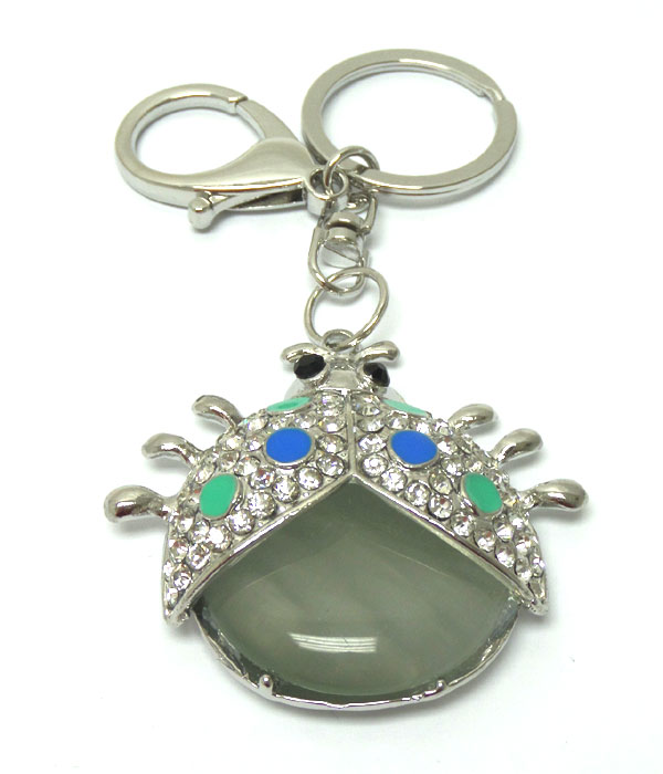 Crystal ladybug key chain